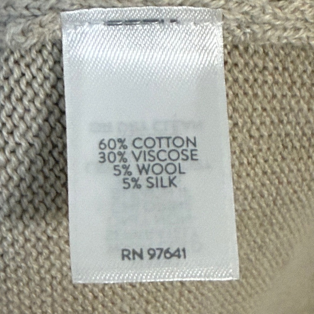 J Jill Beige Cardigan‎ Petite Medium Knit Minimalist Capsule Quiet Luxury - Picture 6 of 6